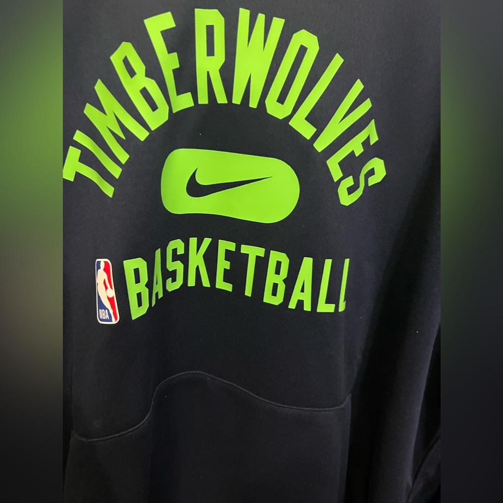 Minnesota Timberwolves Nike Dri-Fit Hoodie Authentic Mens L Navy Blue EUC NBA